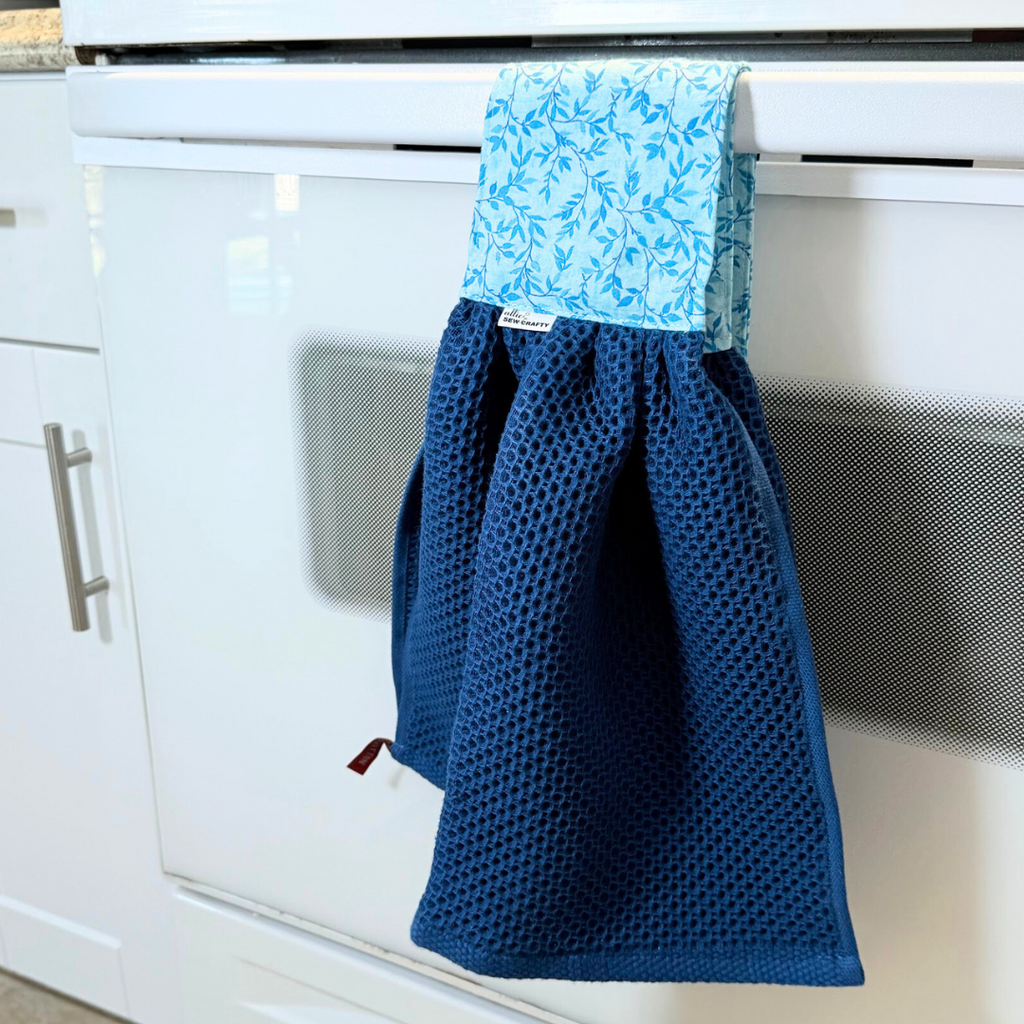 Navy Blue Vines Scarf Towel