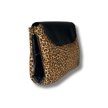 Cheetah Print Dual Zipper Pouch - Large Size