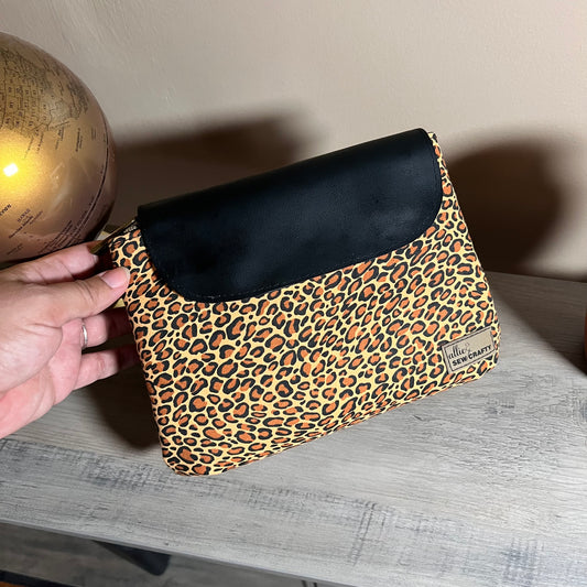 Cheetah Print Dual Zipper Pouch - Large Size