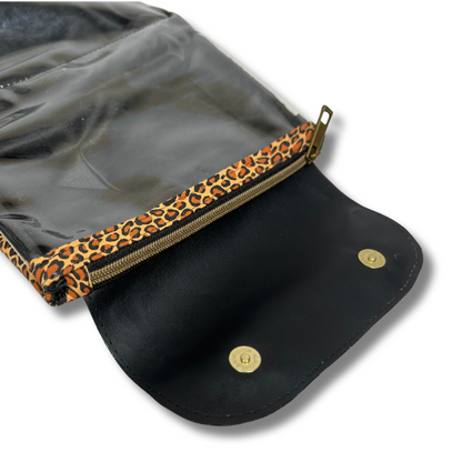 Cheetah Print Dual Zipper Pouch - Large Size