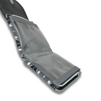 Small Two In One Dual Zipper Pouch - Black Grey Chevron