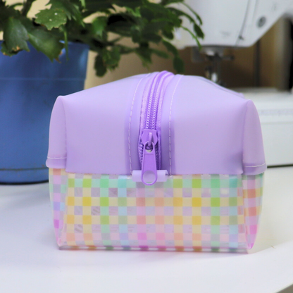 Gingham Clear Boxy Pouch