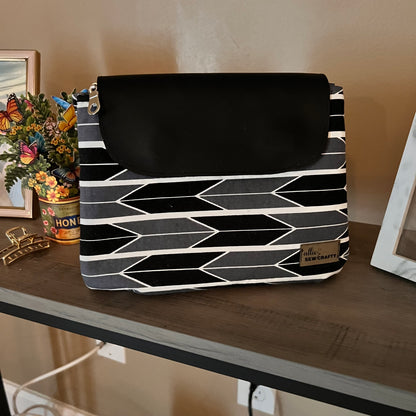 Black and Gray Dual Zipper Pouch - Large Size