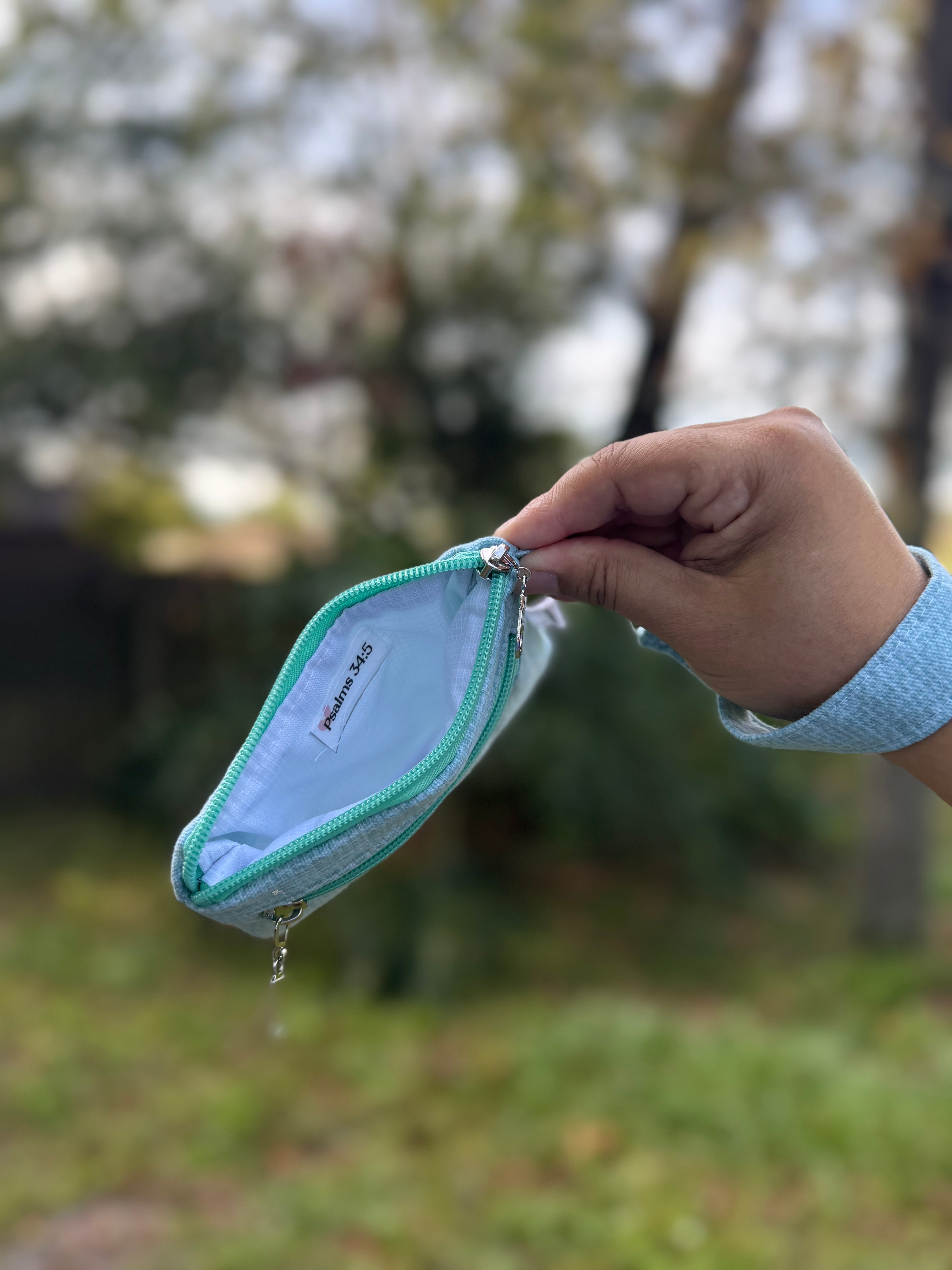 Mint Double Zipper Wristlet Wallet