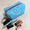 Blue Vines Quilted Boxy Cosmetic Pouch *Limited Edition*