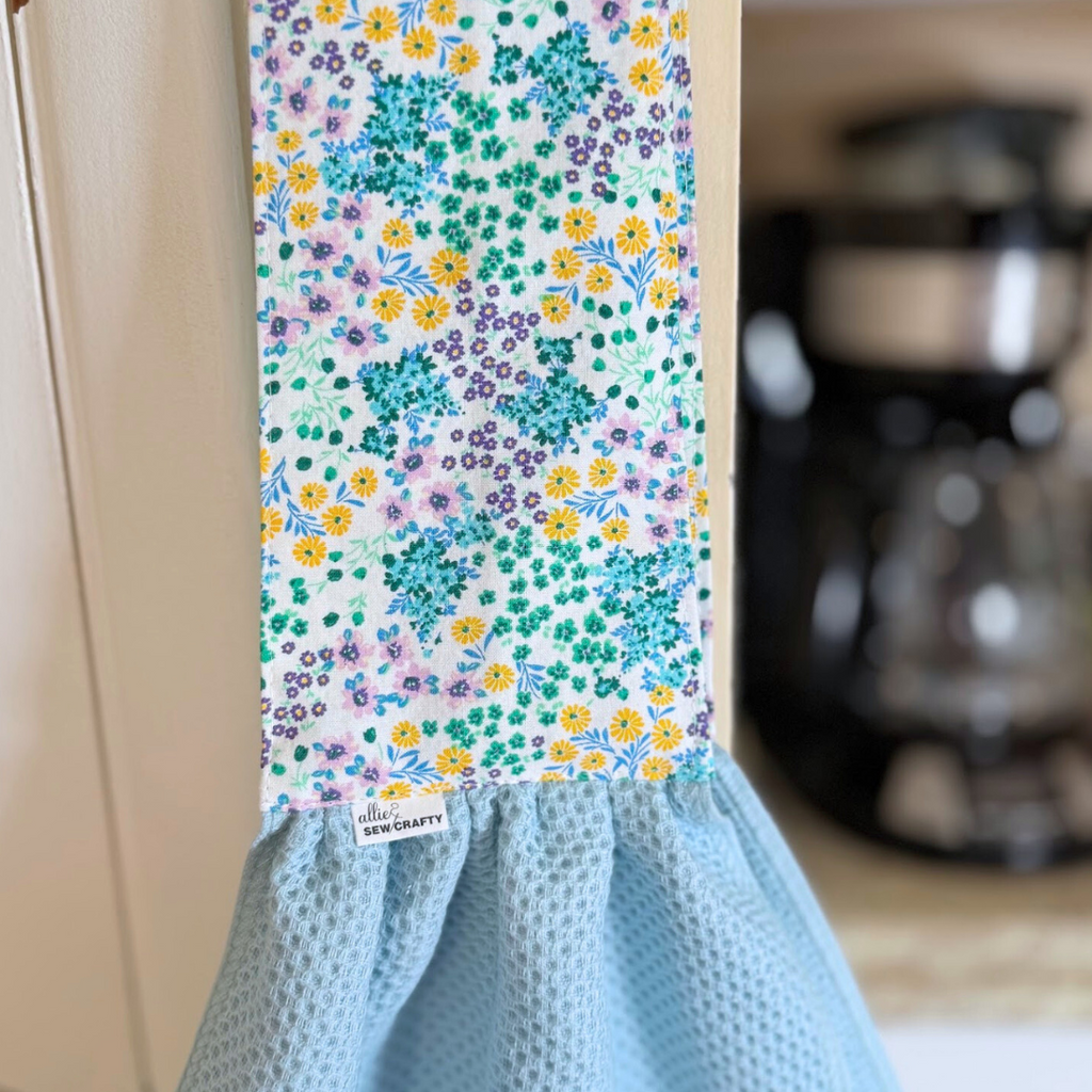 Blue Flowers Kitchen Scarf Towel