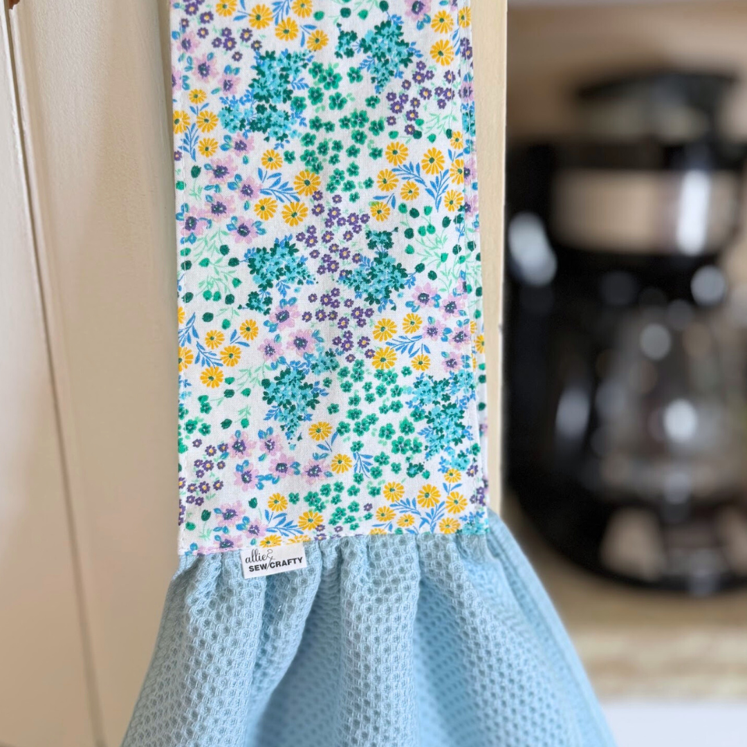 Blue Flowers Kitchen Scarf Towel