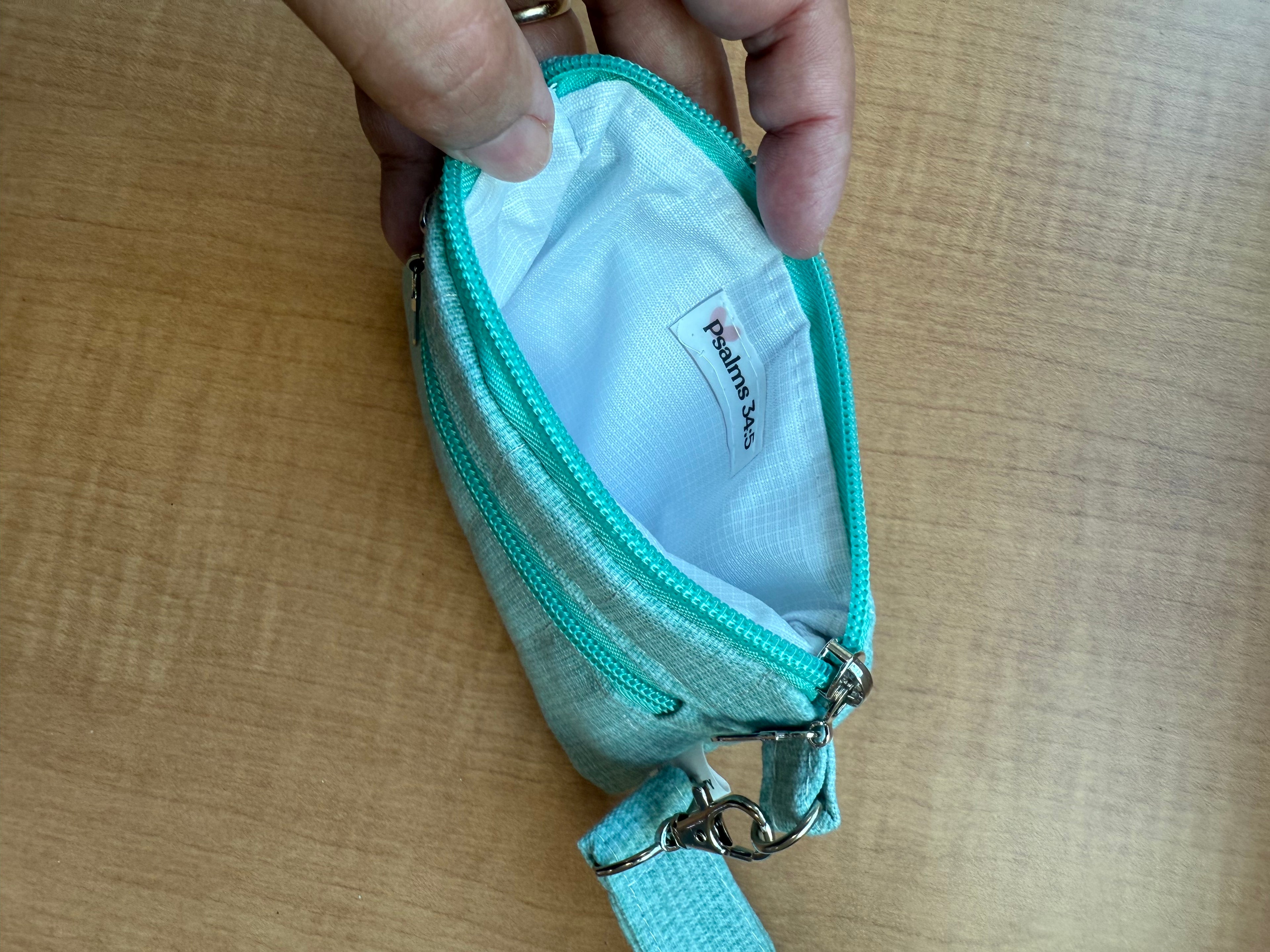Mint Double Zipper Wristlet Wallet