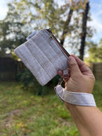 Light Brown Keychain Wristlet Wallet