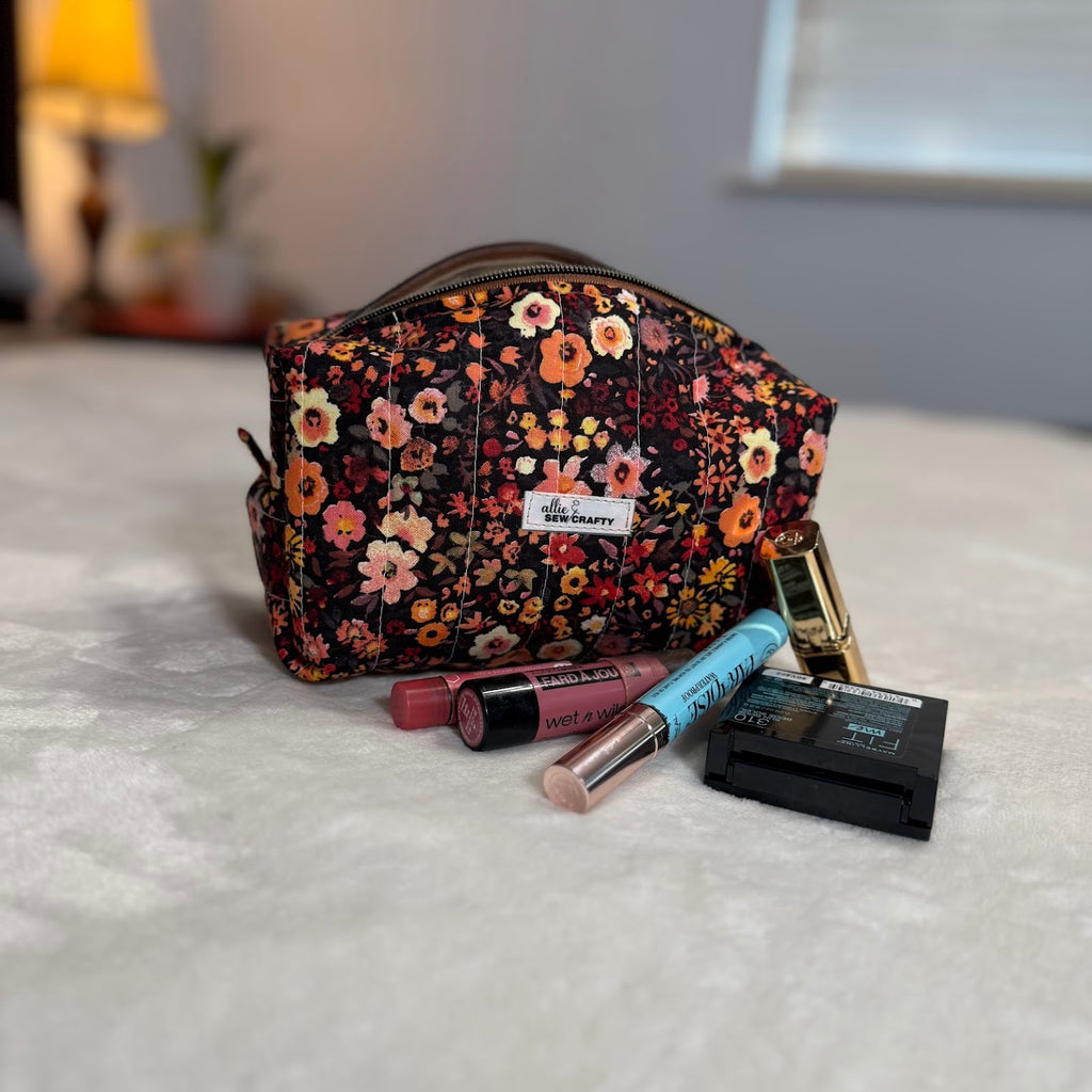 Fall Flowers Quilted Boxy Pouch *Limited Edition*
