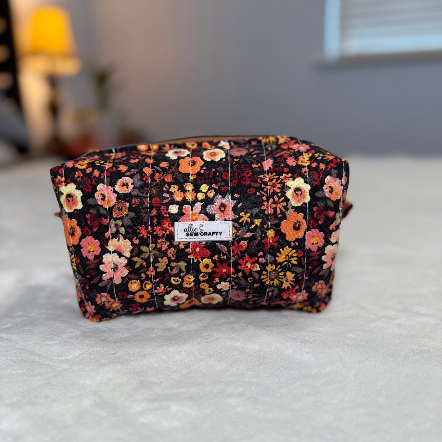 Fall Flowers Quilted Boxy Pouch *Limited Edition*