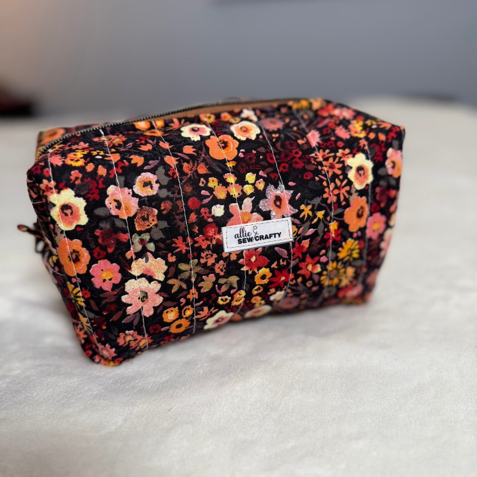 Fall Flowers Quilted Boxy Pouch *Limited Edition*