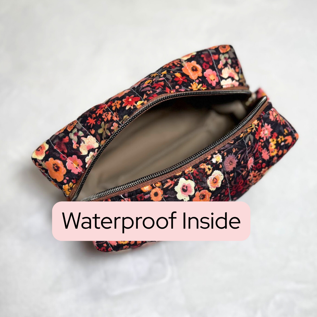 Fall Flowers Quilted Boxy Pouch *Limited Edition*