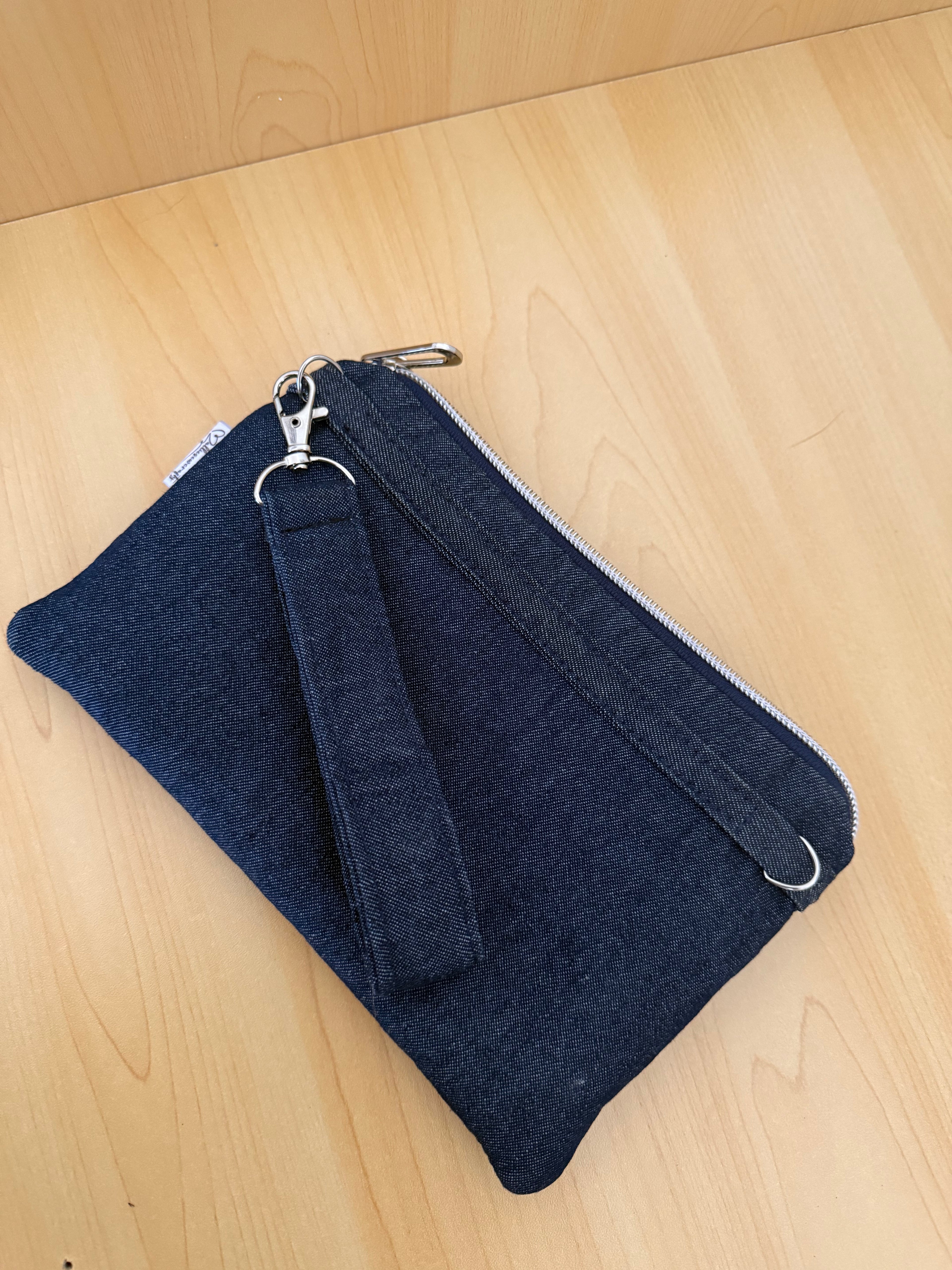 Chambray Double Zip Phone Wallet | Smartphone iPhone Pouch