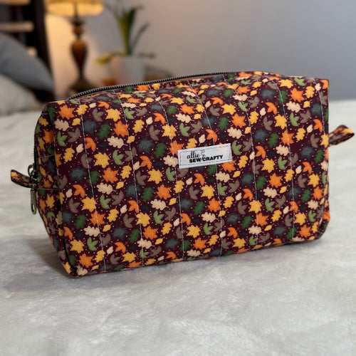 Boxy Cosmetic Pouch  - Waterproof  Falling Leaves  *Limited Edition*