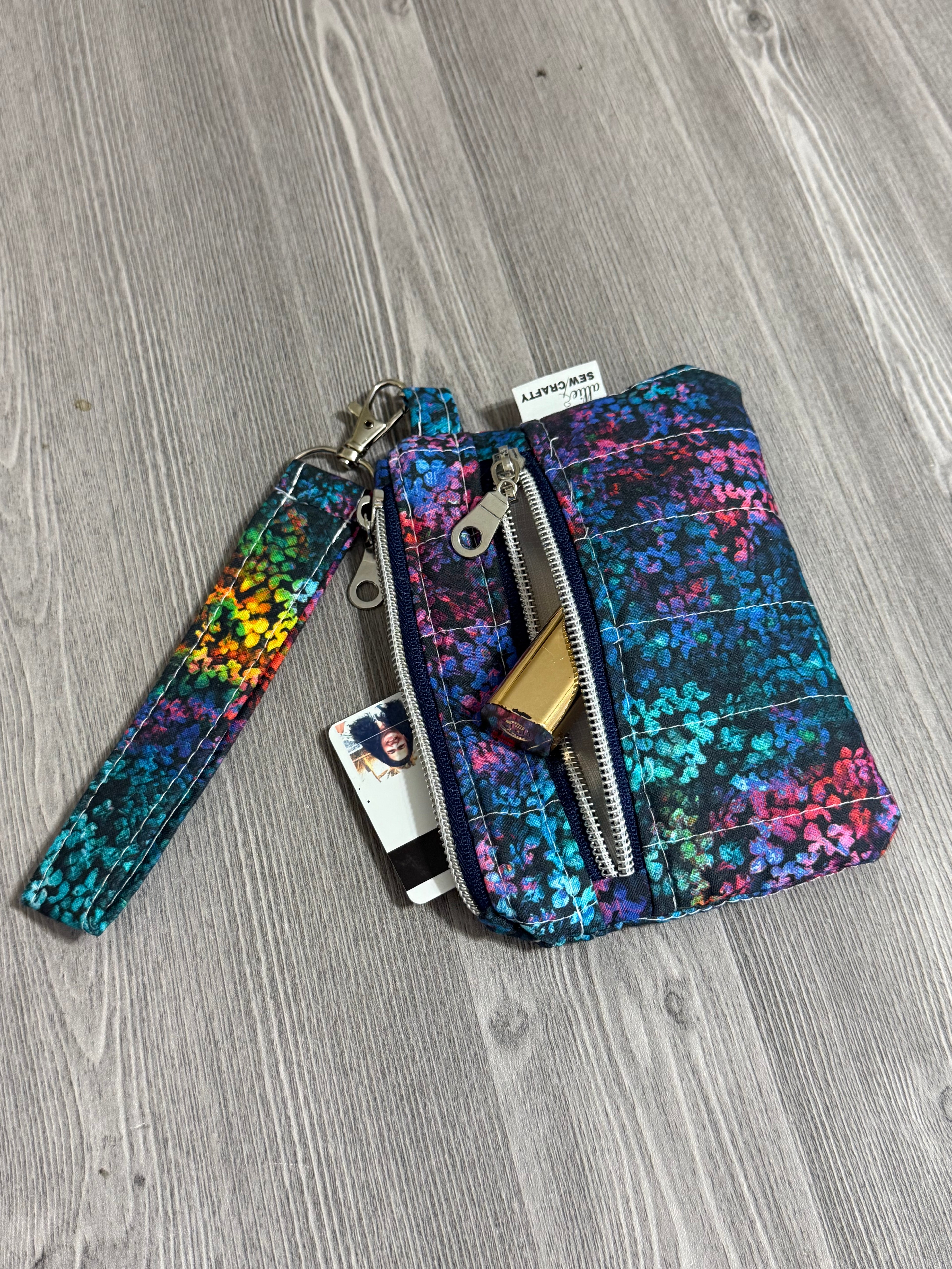 Colorful Double Zipper Wristlet Wallet
