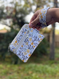 Double Zipper Wristlet Wallet Yellow and Gray