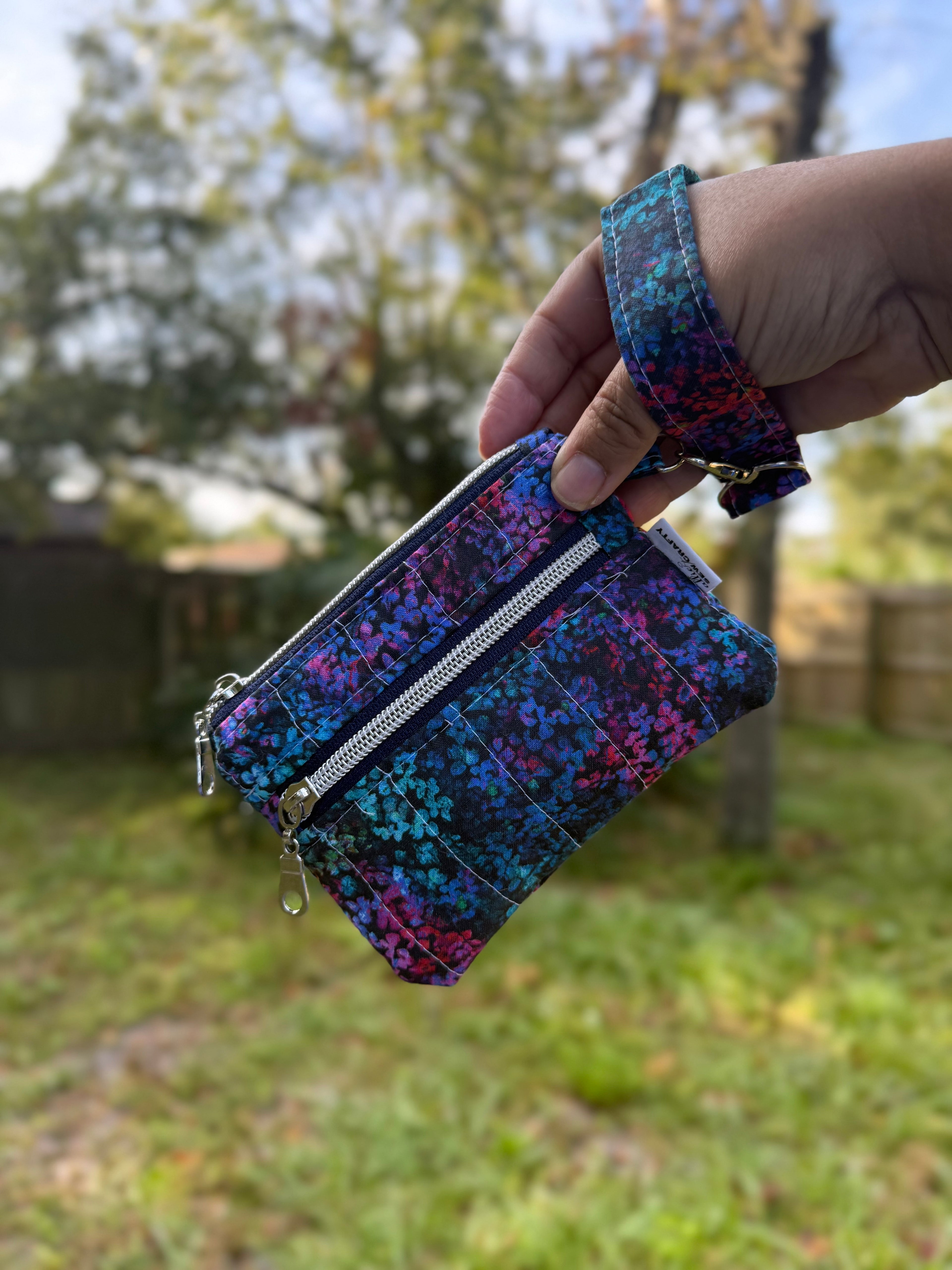 Colorful Double Zipper Wristlet Wallet
