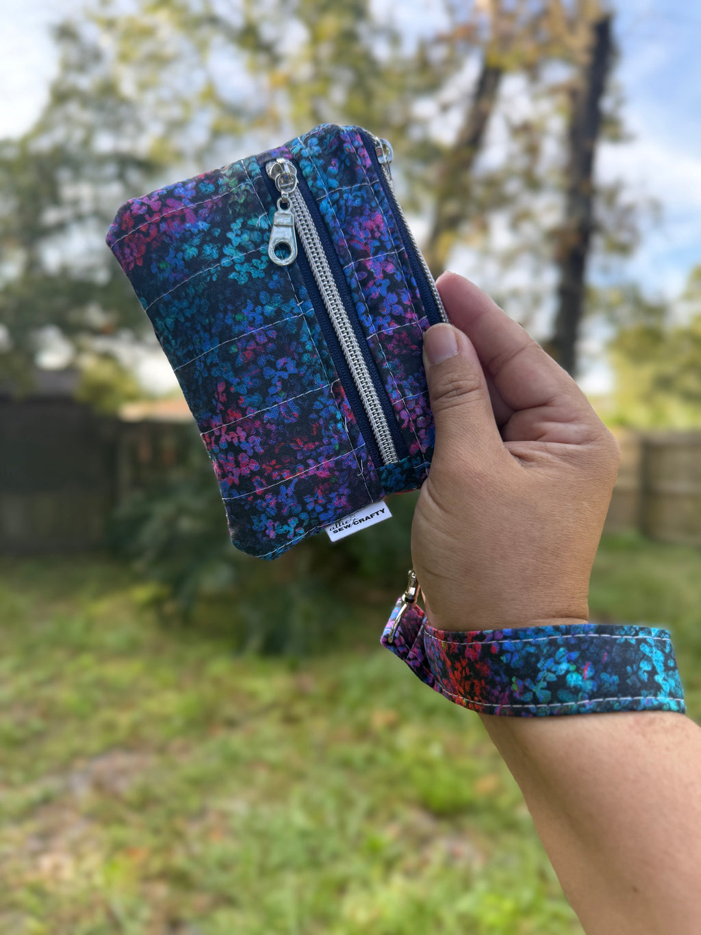 Colorful Double Zipper Wristlet Wallet