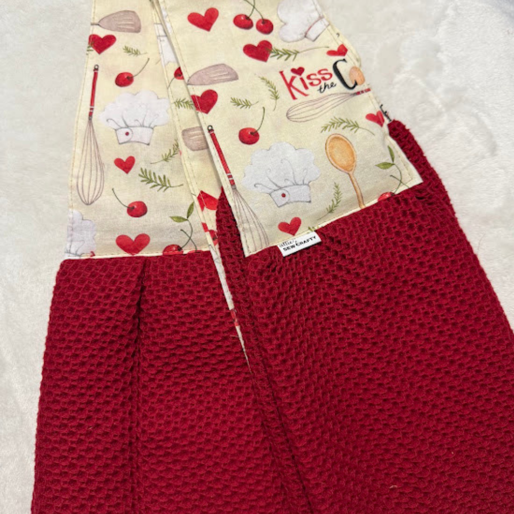 Kitchen Scarf Towel - Kiss The Cook - Bless The Baker