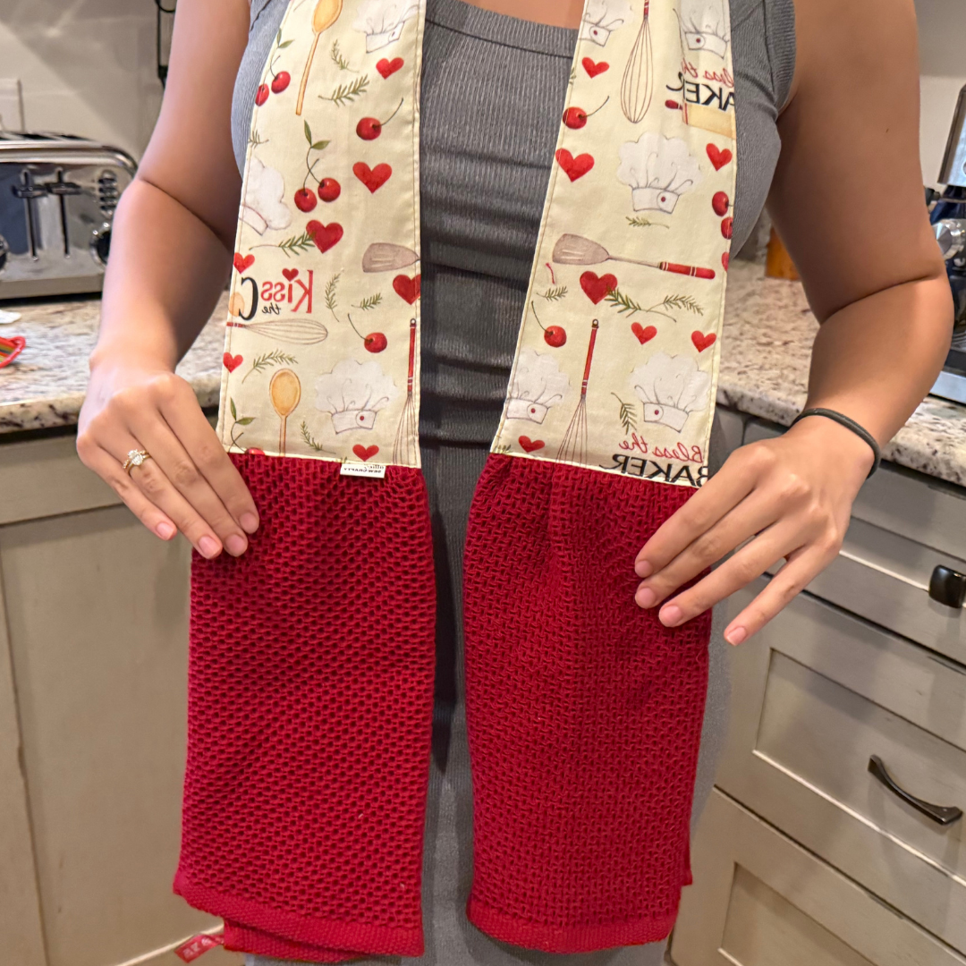 Kitchen Scarf Towel - Kiss The Cook - Bless The Baker
