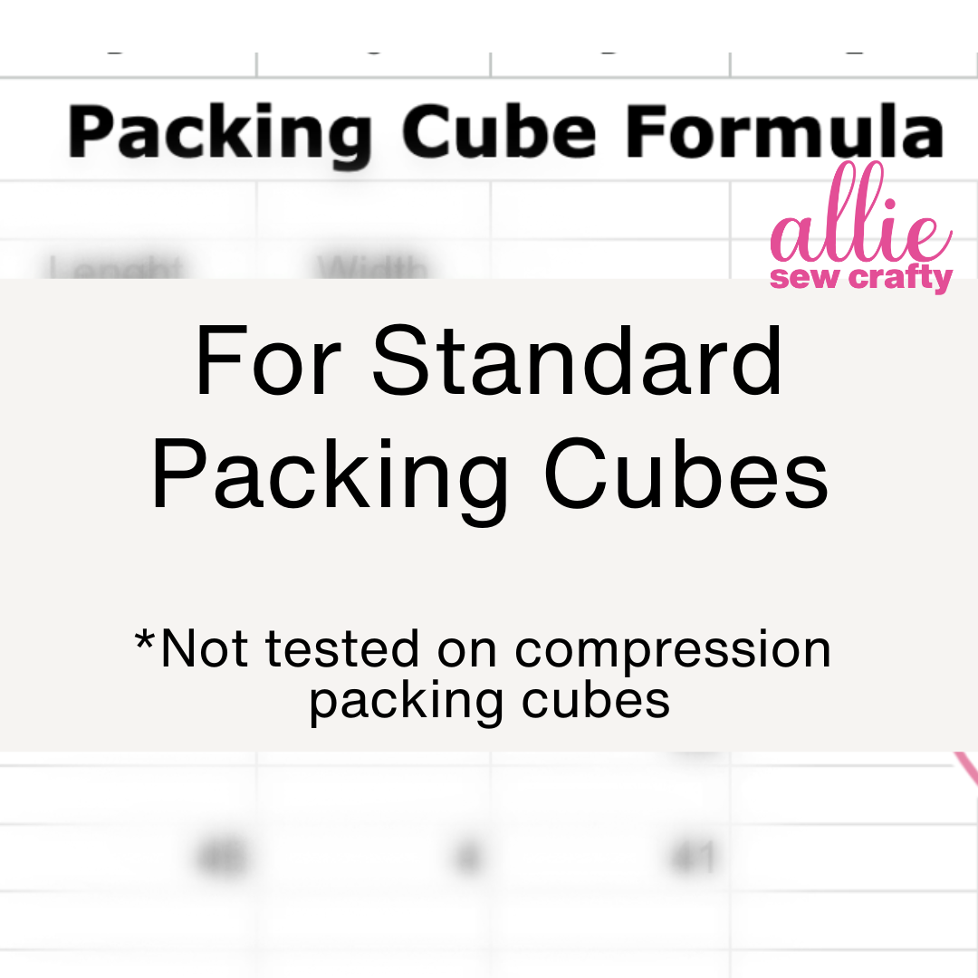 Packing Cube Formula for standard packing cubes. not tested on compression packing cubes