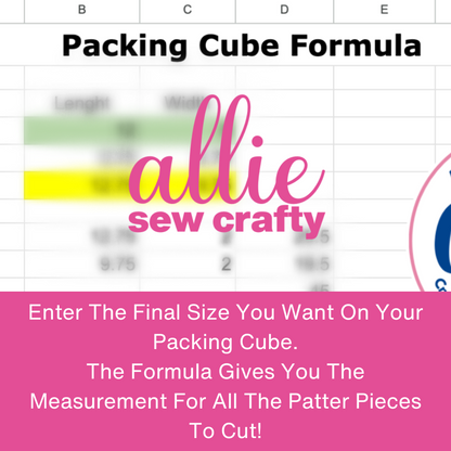 enter the final size you want and the formula gives you the measurements to cut your fabric