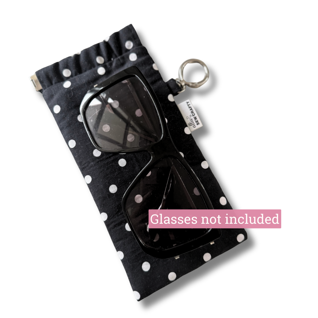 Sunglass Case Flexi Frame - Black Polka Dots