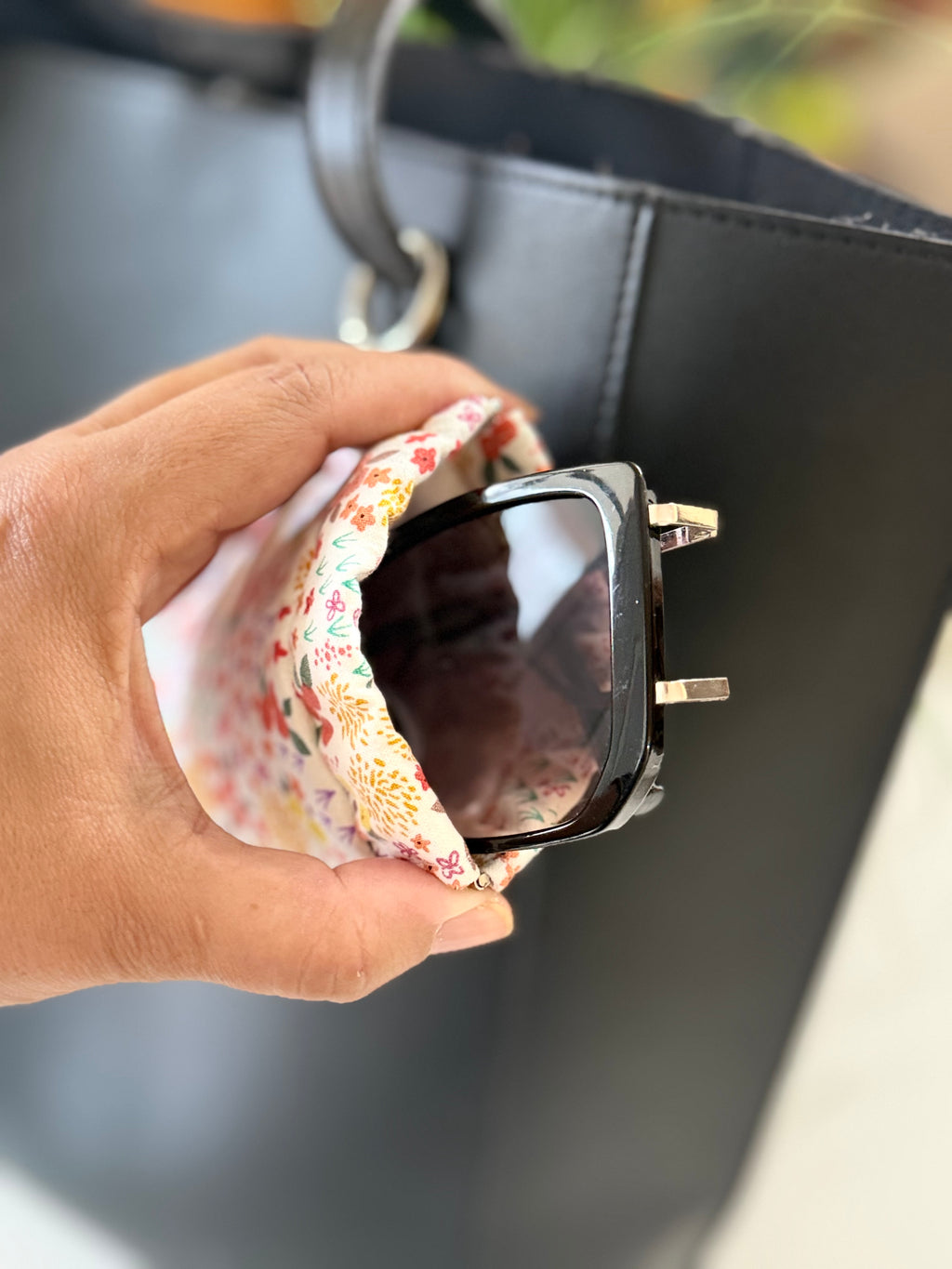 Sunglass Case Flexi Frame - Orange Flowers