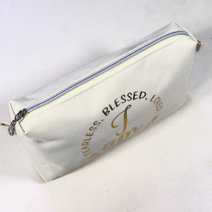 Inspirational Message Water-Resistant Makeup Pouch