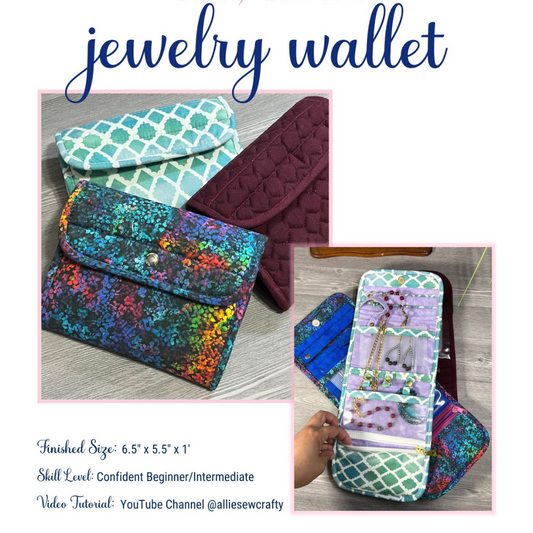 PDF SEWING PATTERN - Jewelry Organizer Wallet