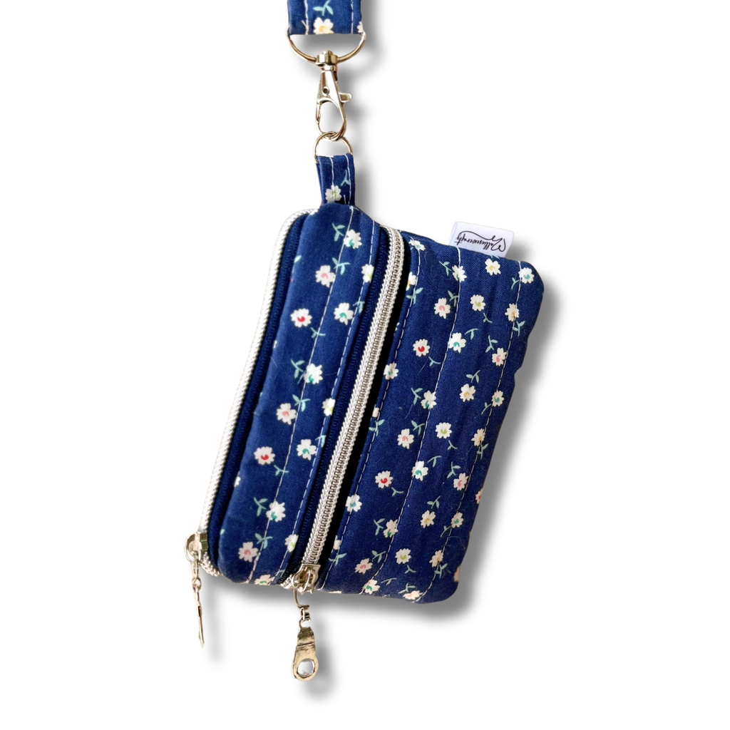 Keychain Wallets - Blue & White Daisies * Limited Edition*