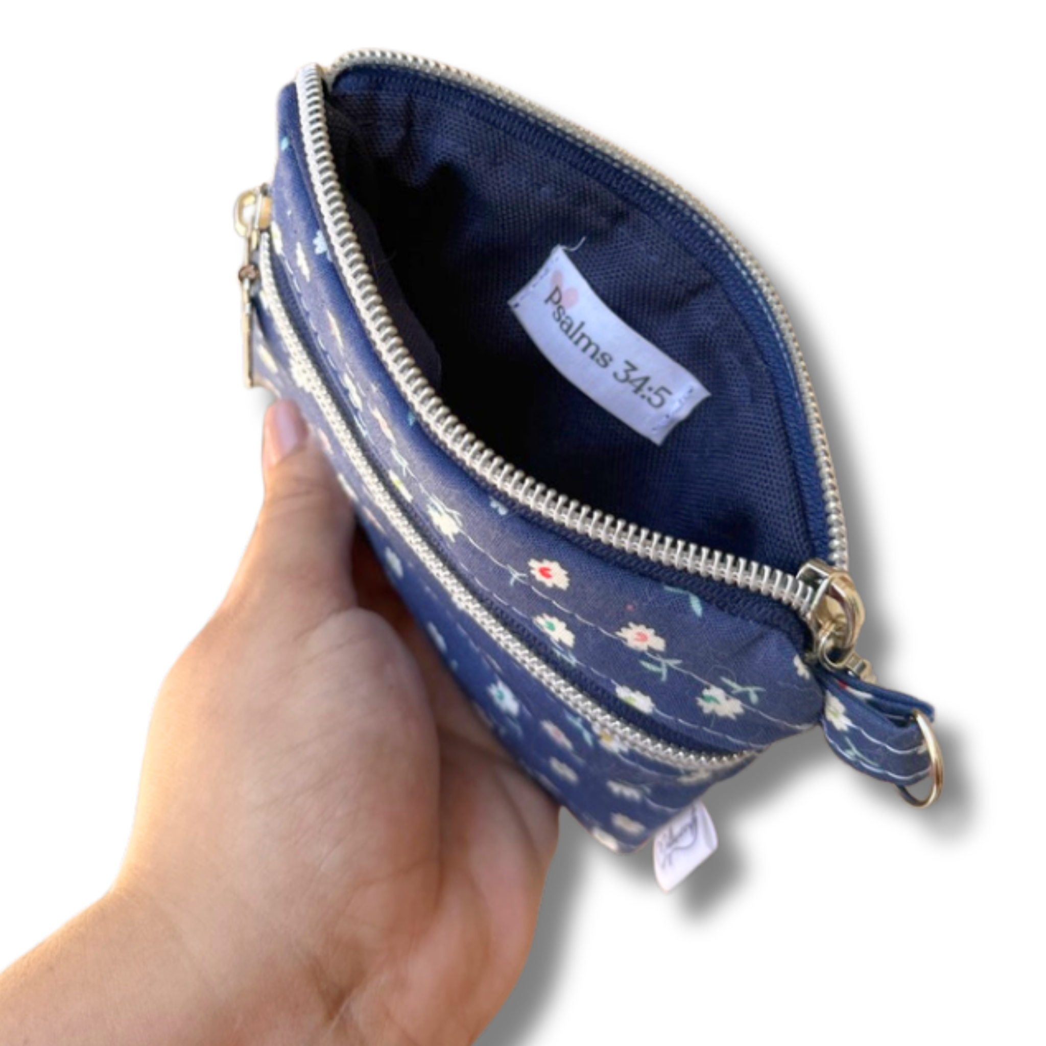 Keychain Wallets - Blue & White Daisies * Limited Edition*