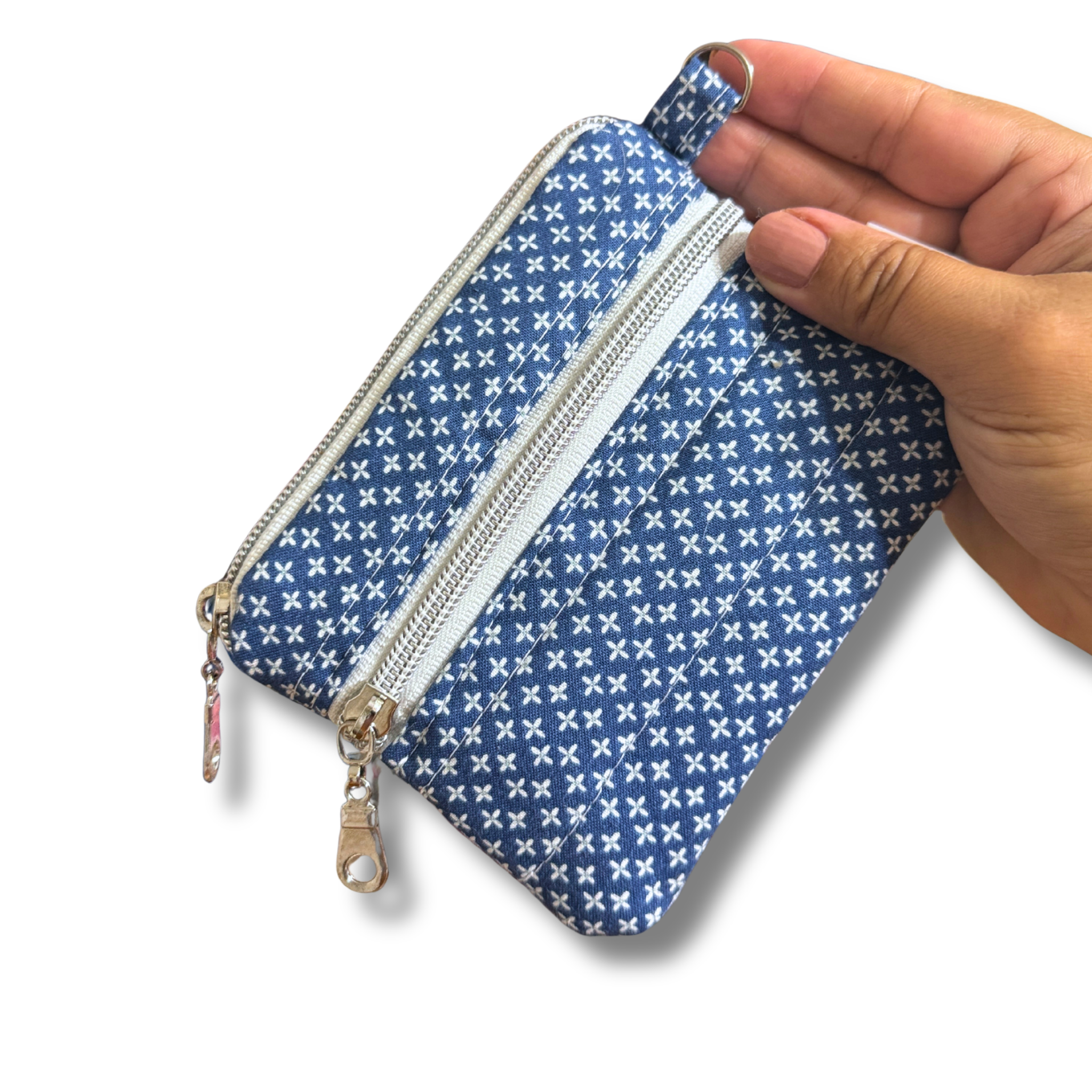 Keychain Wallets - Blue & White Trellis * Limited Edition*