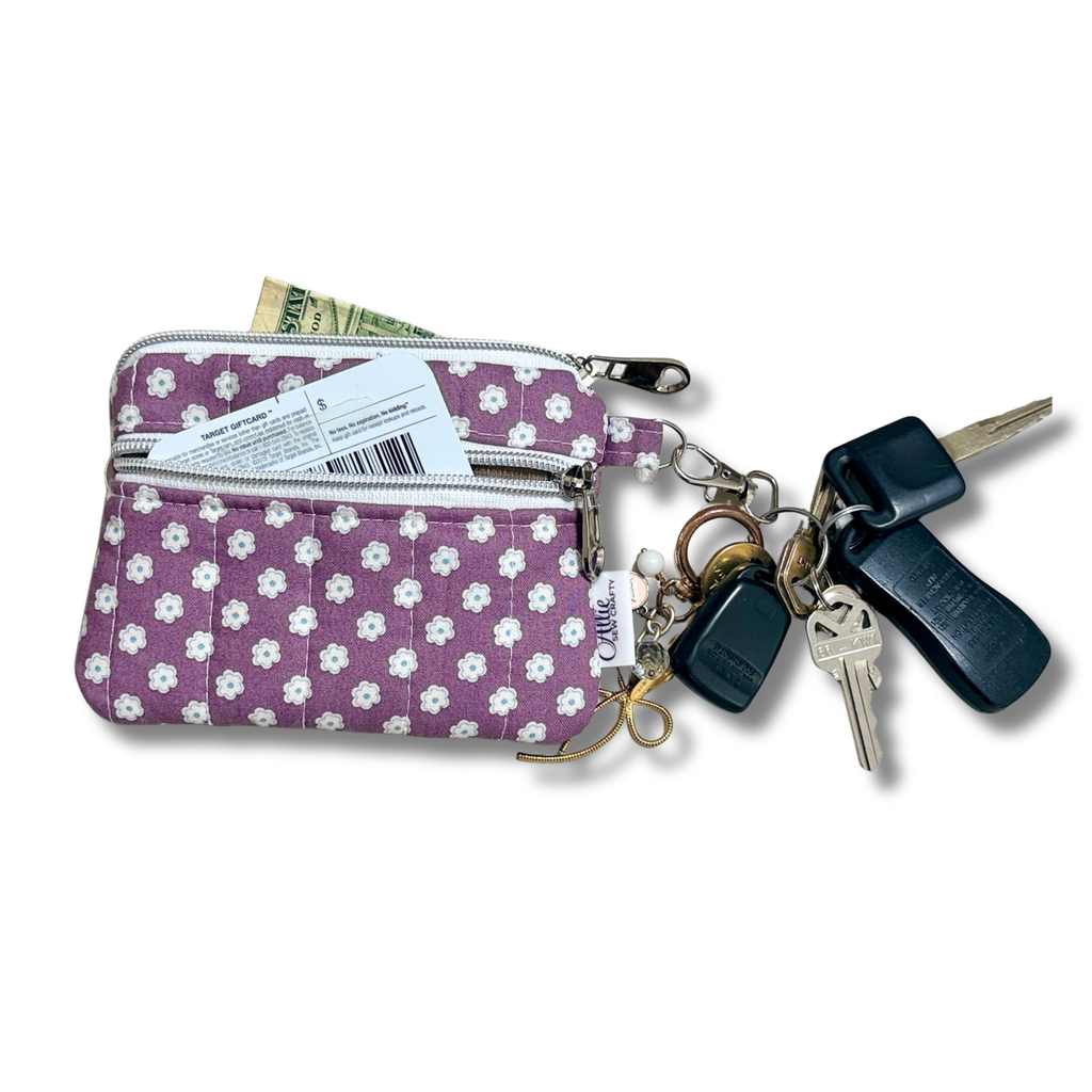 Keychain Wallets - Purple White Daisies * Limited Edition*