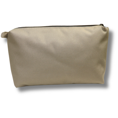 Inspirational Cosmetic Khaki Pouch Water-Resistant