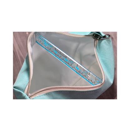 open zipper pouch white waterproof lining