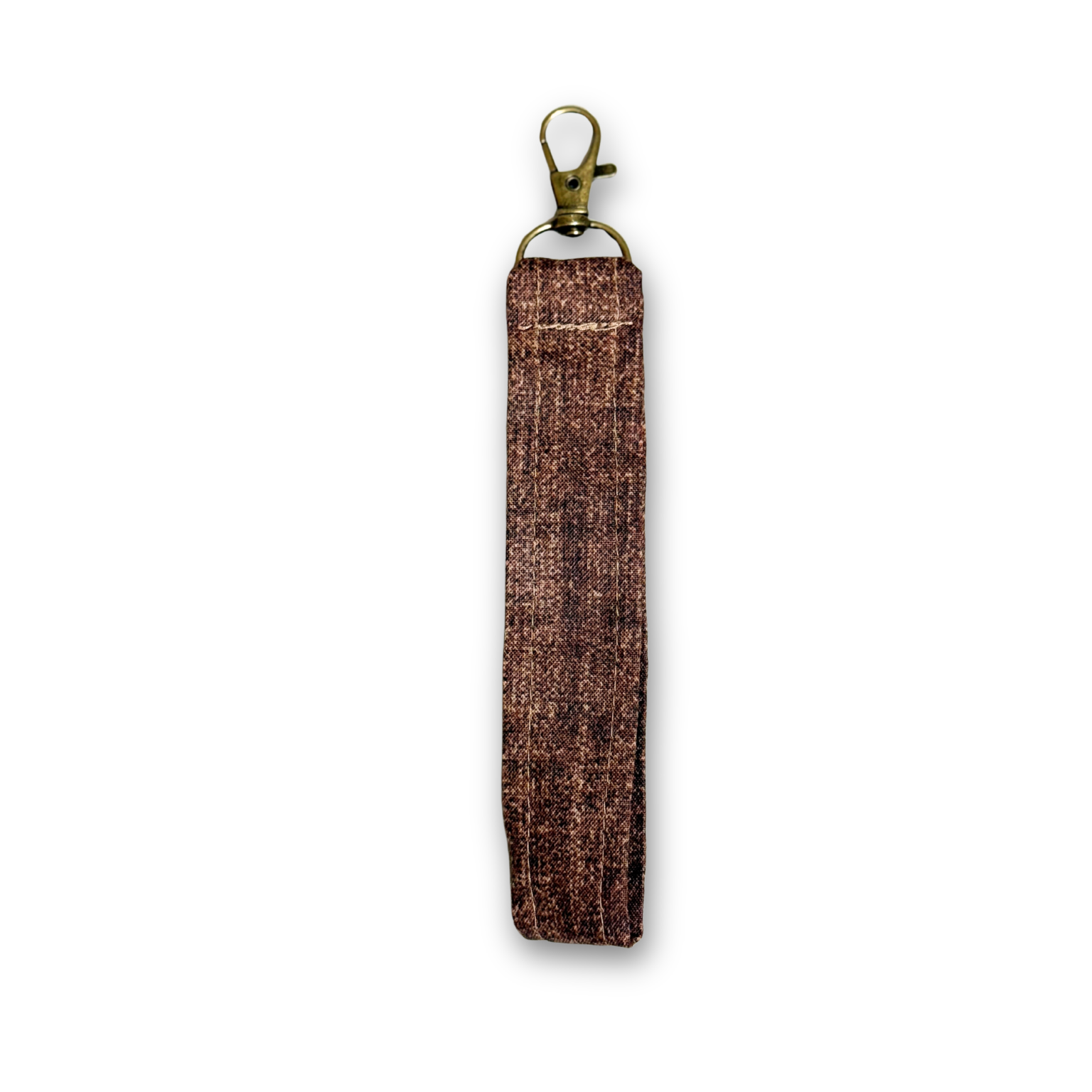brown wristlet lanyard in white background